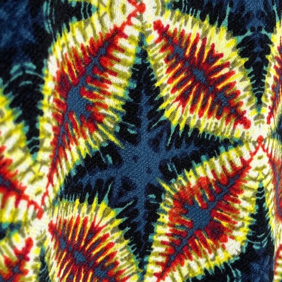 LuLaRoe Cassie Skirt Small Pencil Straight Blue Yellow Tie Dye Stretch - Picture 7 of 7